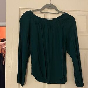 Dark Green Long Sleeve Blouse